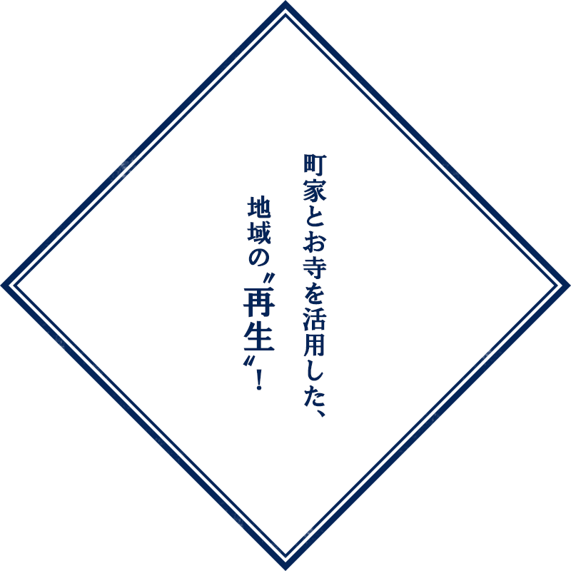 町家とお寺を活用した、地域の〝再生〟！