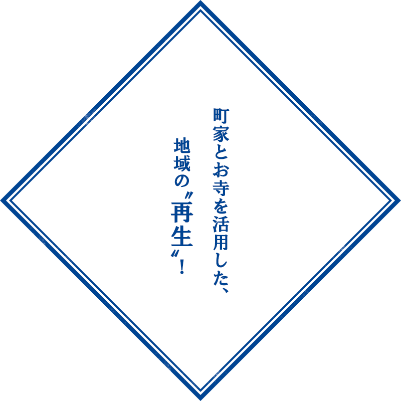 町家とお寺を活用した、地域の〝再生〟！